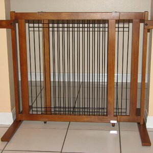 Tall Freestanding Wood & Wire Pet Gate