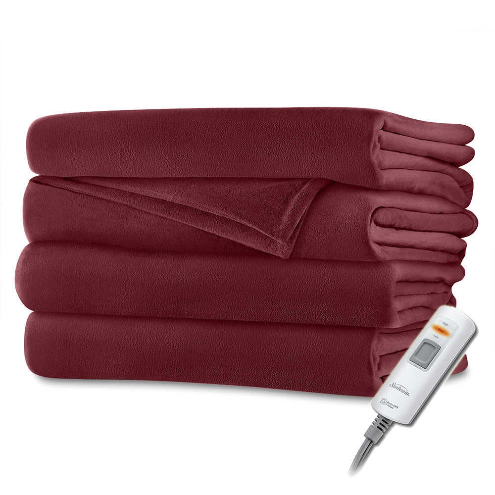Sunbeam Velvet Plush Electric Heated Blanket & Reviews Wayfair