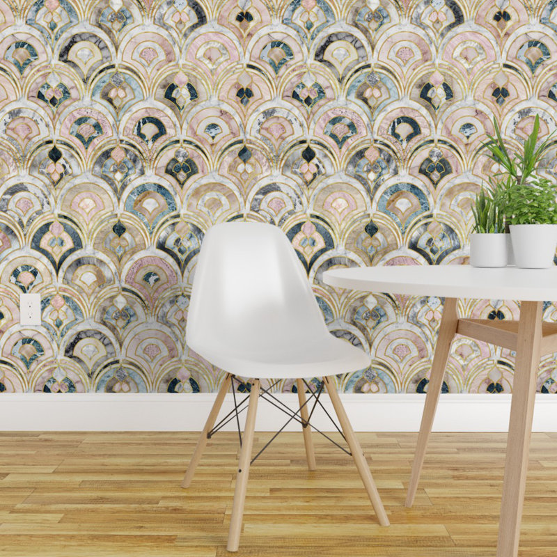 Bungalow Rose Muncy Art Deco Removable Peel And Stick Wallpaper