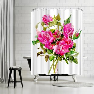 Pink Roses Shower Curtain Wayfair