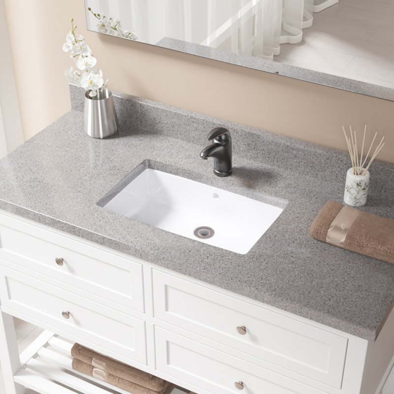 Mr Direct 19 In Undermount Bathroom Sink In Bisque With Gray Sinklink Upmb Slg The Home Depot