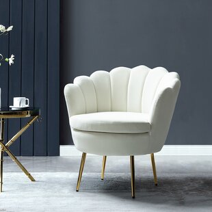 ivory velvet armchair