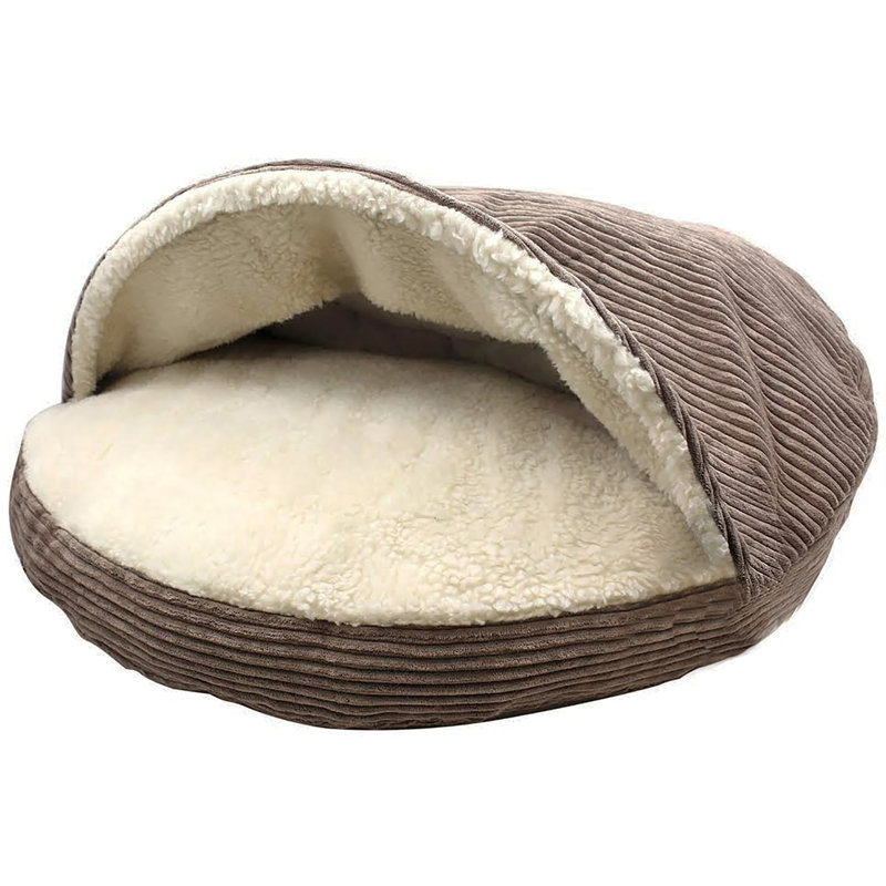 Tucker Murphy Pet Burton Corduroy Sherpa Lined Cave Hooded Dog Bed Reviews Wayfair