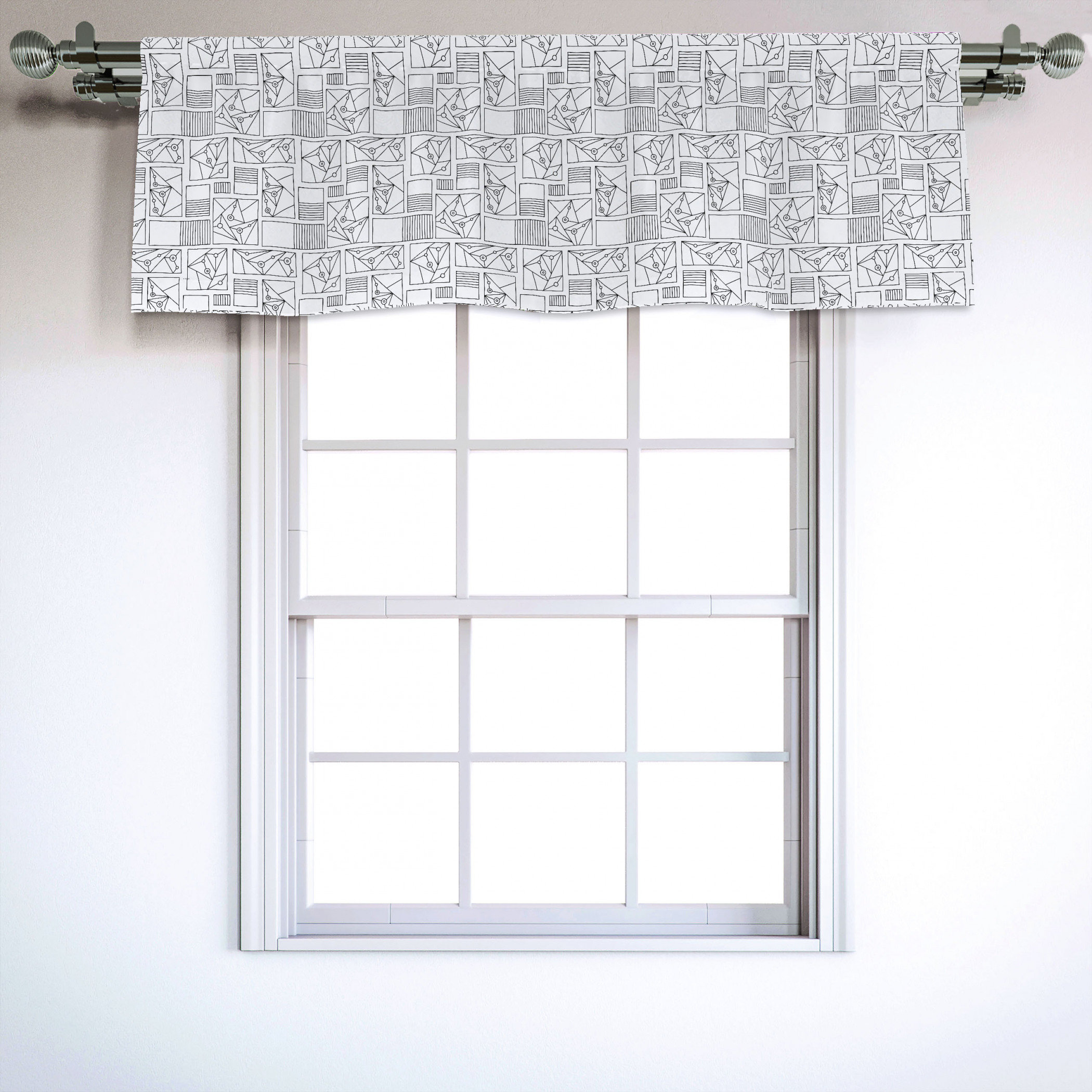 East Urban Home Doodle 54 Window Valance Wayfair