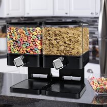 WALL MOUNTED DOUBLE TRIPLE CEREAL DISPENSER DRY FOOD STORAGE CONTAINER 2 COLOR 