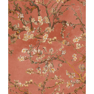 Modern Red Wallpaper Allmodern Van Gogh Blossoming Almond Trees 33 X 20 8 Fl And Botanical Plaster Wallpaper Roll
