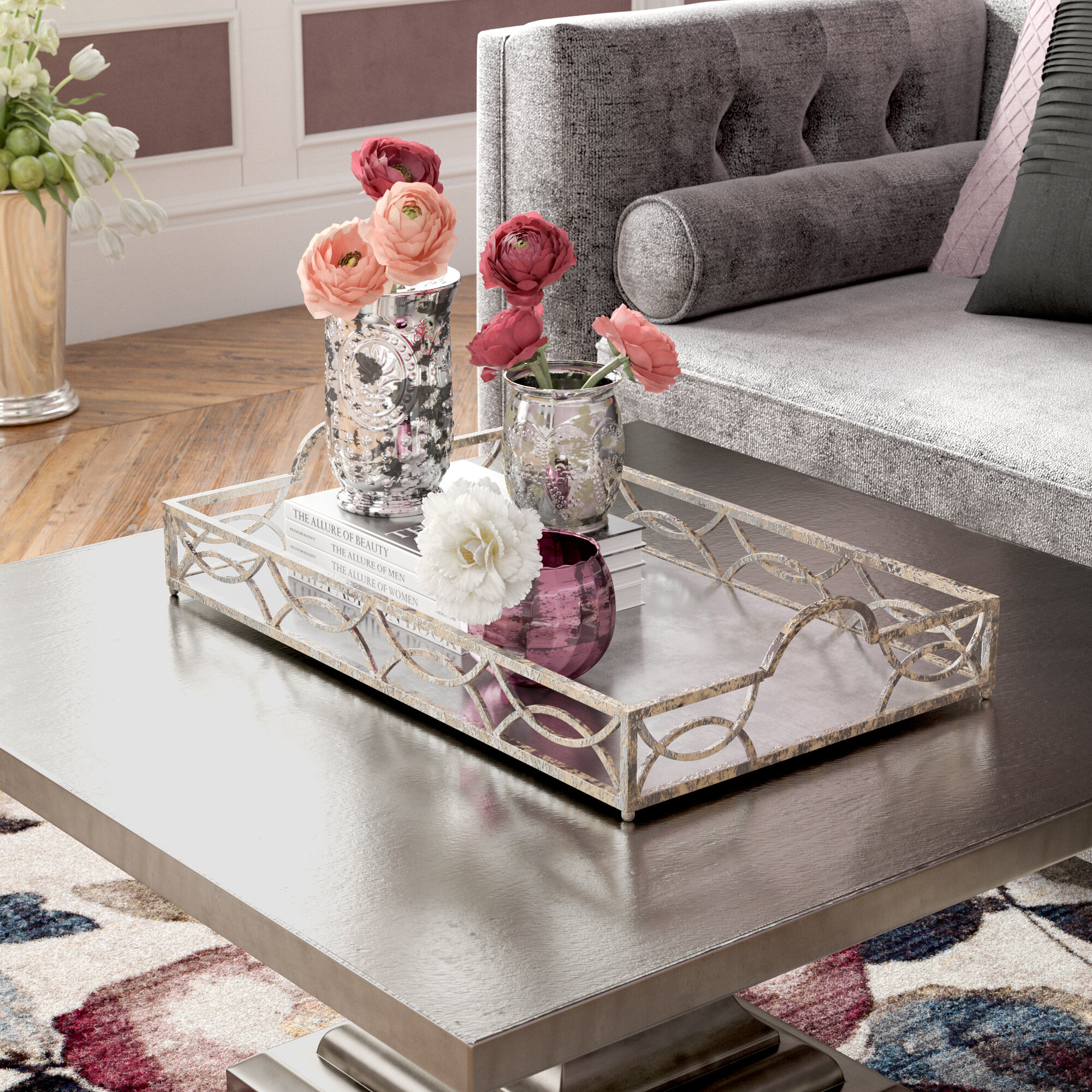 Mirrored Tray For Coffee Table
