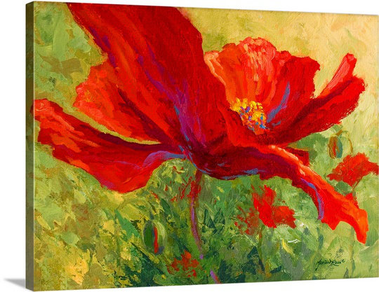 Canvas On Demand Red Poppy I By Marion Rose Painting Print On