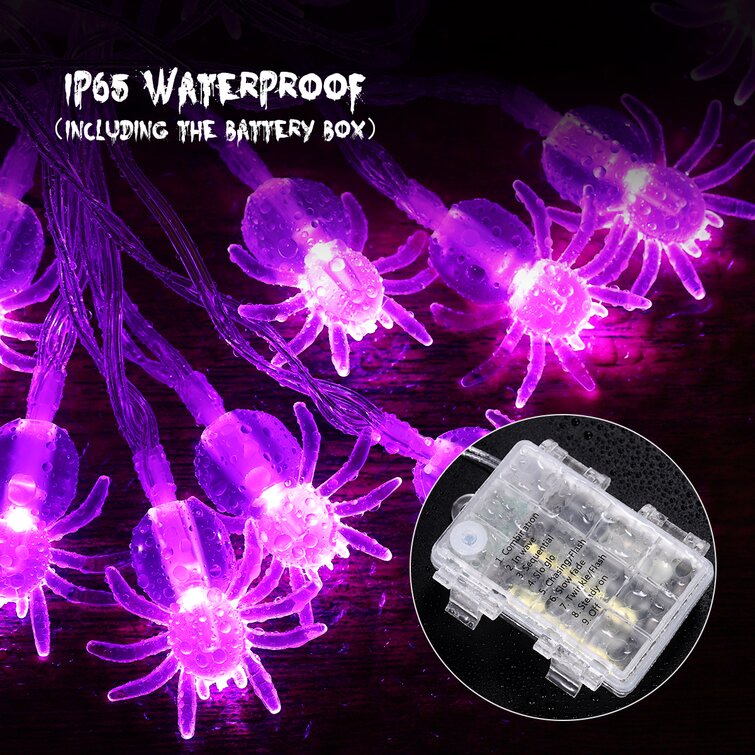 3.5M 30 LEDs Purple Light Battery Powered Patio Halloween Garden String Lights