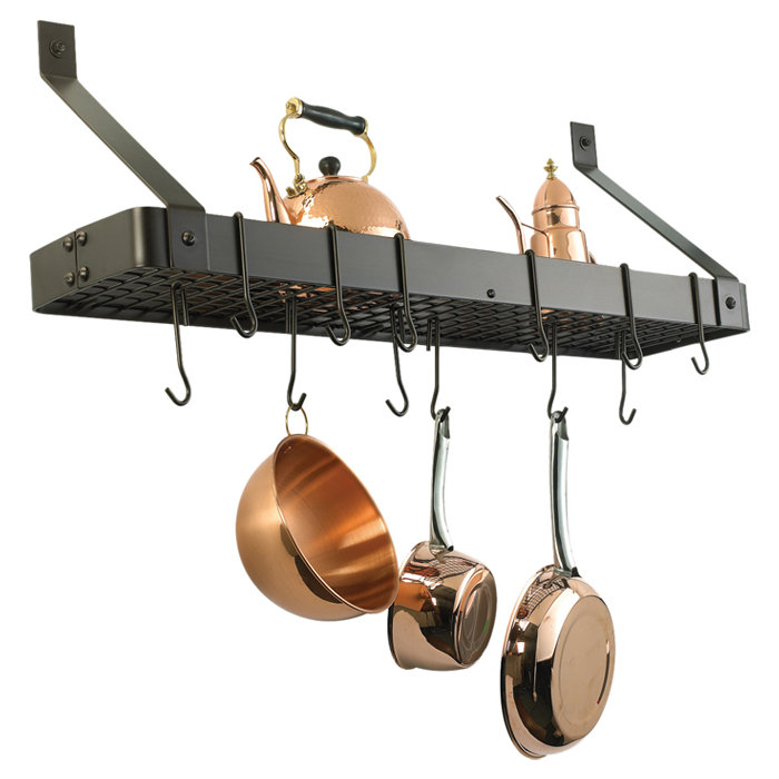 Wall Hanging Pot Rack old dutch wall mounted pot rack with grid & reviews | wayfair Wall Hanging Pot Rack old dutch wall mounted pot rack with grid & reviews | wayfair