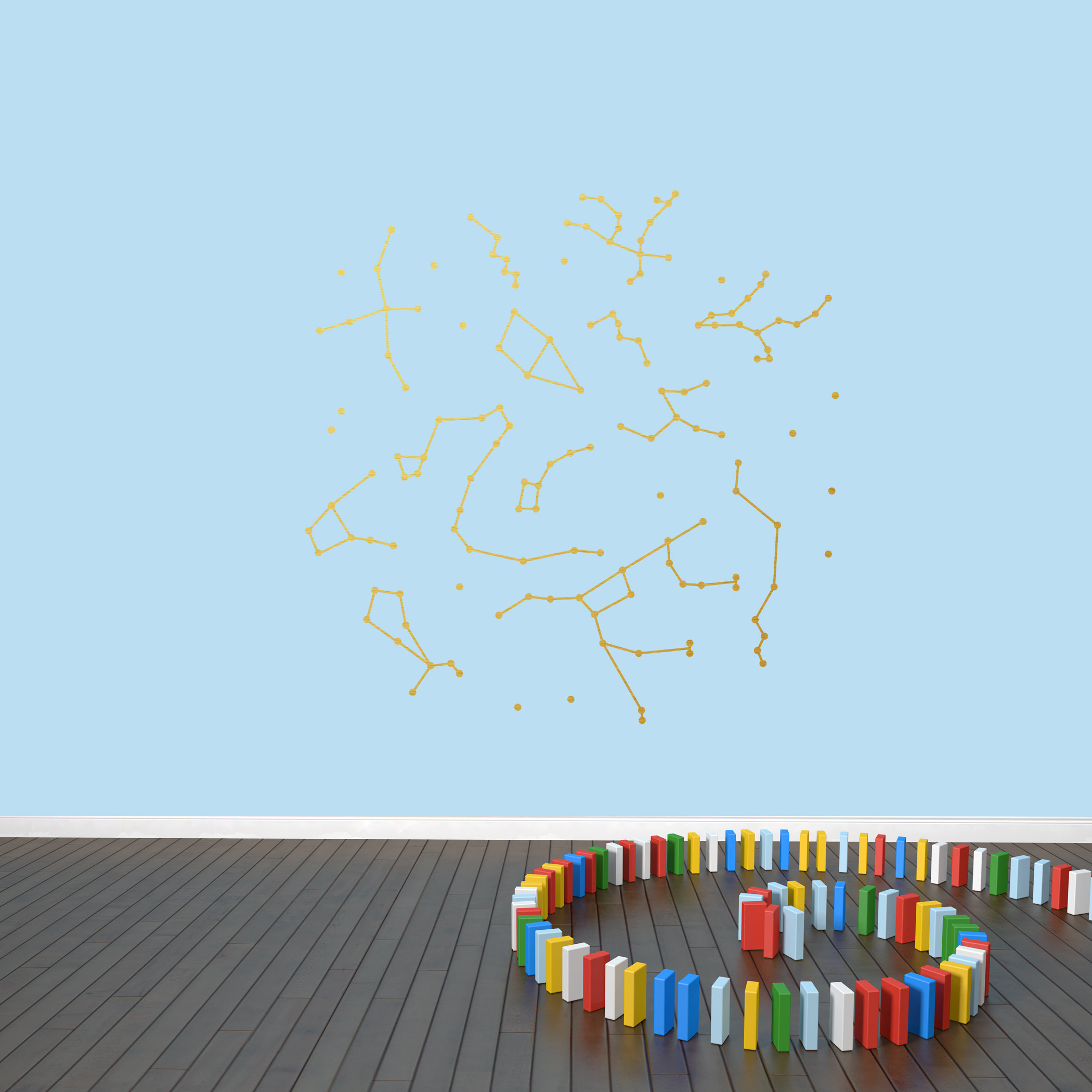 gold constellation wall decals