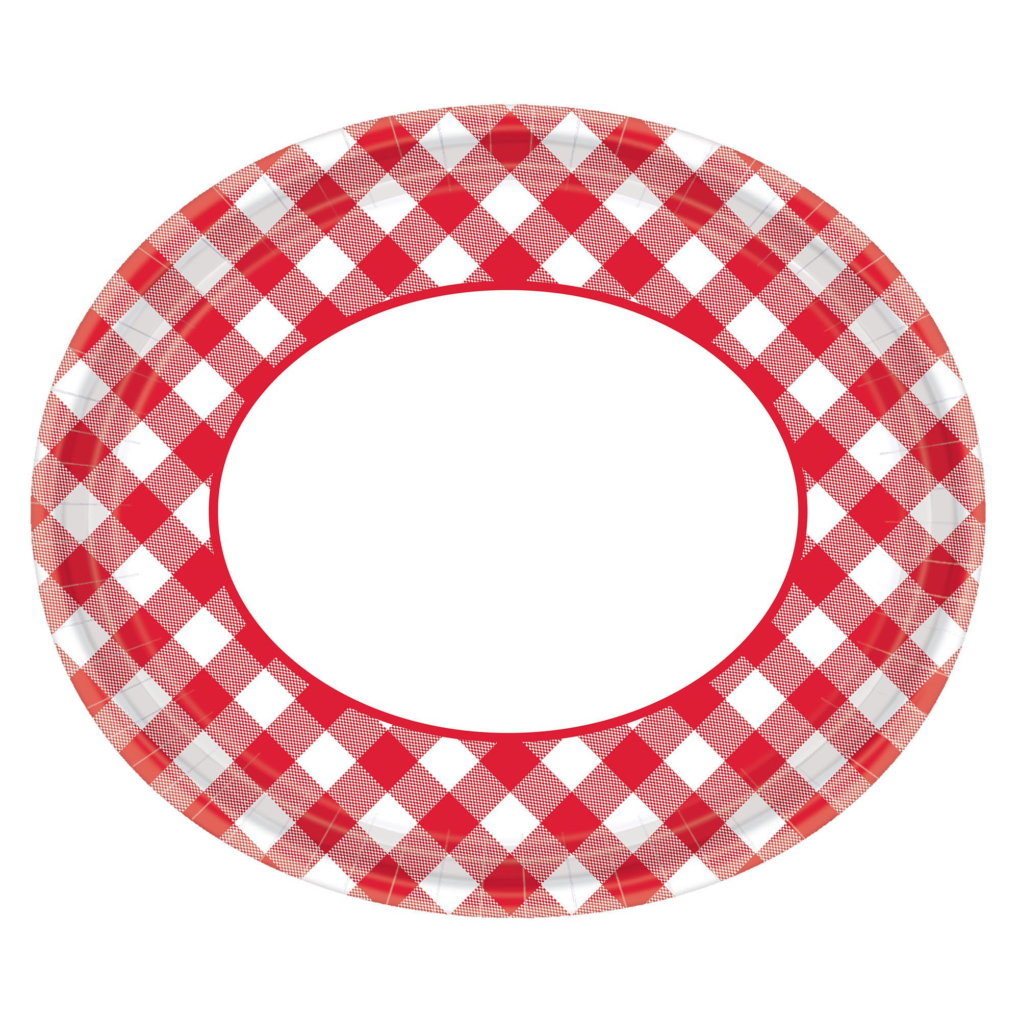 Amscan Summer Picnic Gingham Oval Paper Plate Wayfair Summer Picnic Gingham Oval Paper Plate