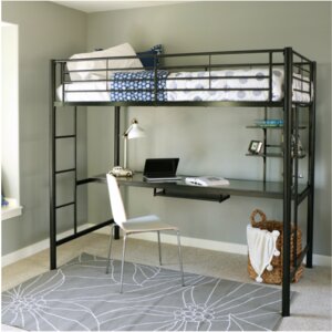 Belfort  Twin Loft Bed and Workstation with Desk and Built-In Ladder