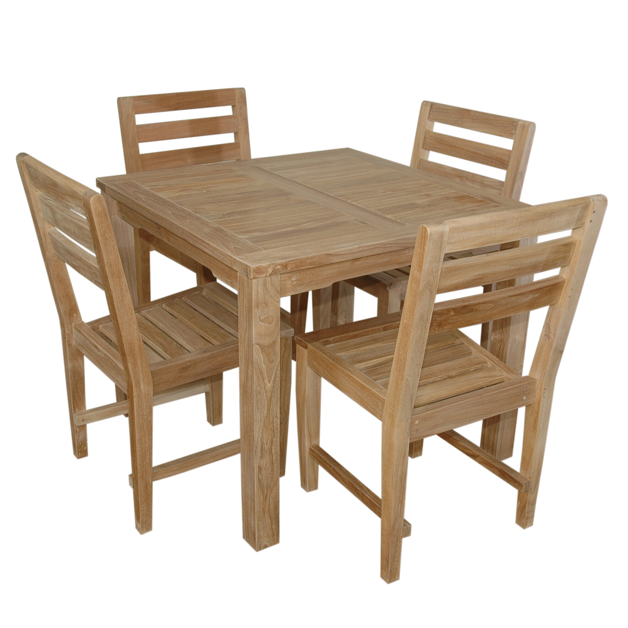 Bayou Breeze Kratz 5 Piece Teak Dining Set Wayfair