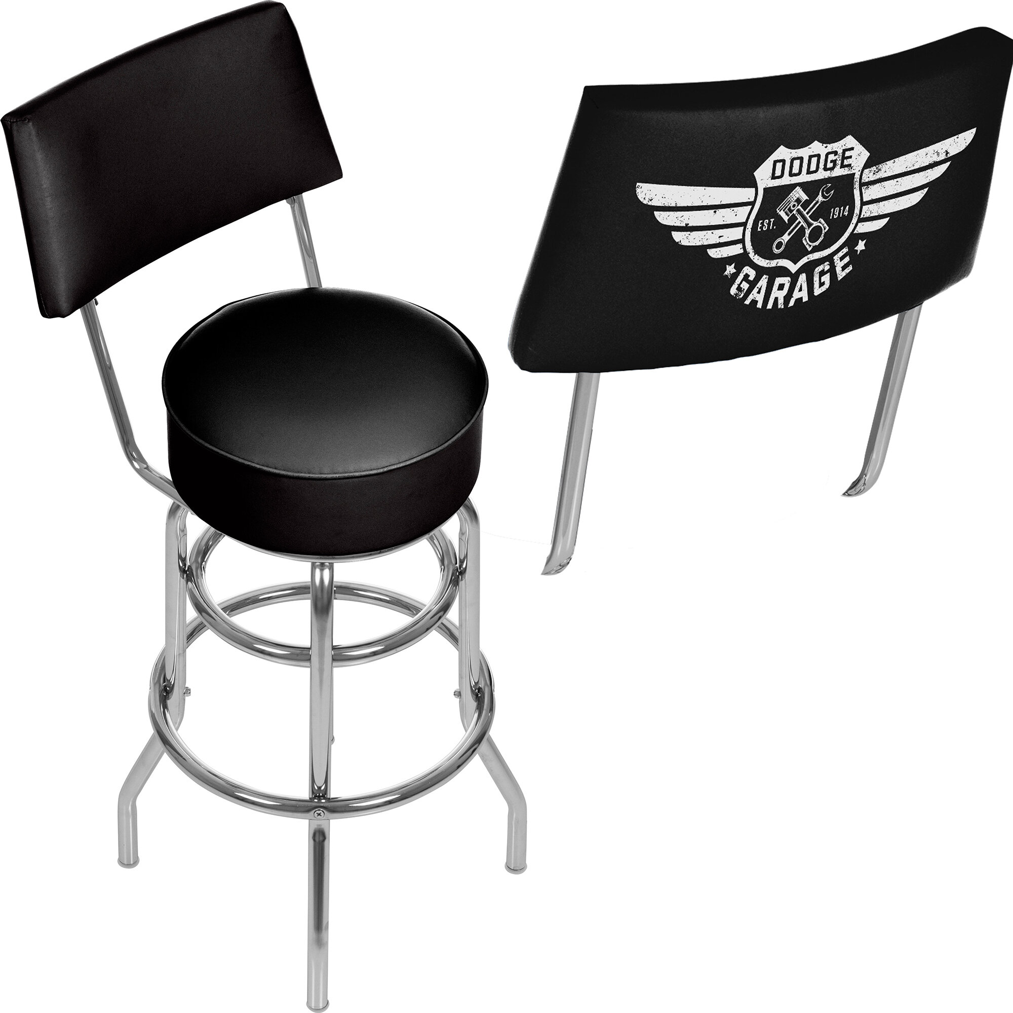 Trademark Global Dodge Garage 31 Swivel Bar Stool Wayfair