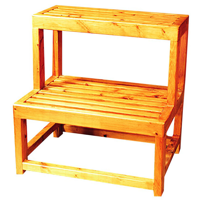 Multifunction 2 Step Wood Ladder Portable Home Shoe Bench Bathtub