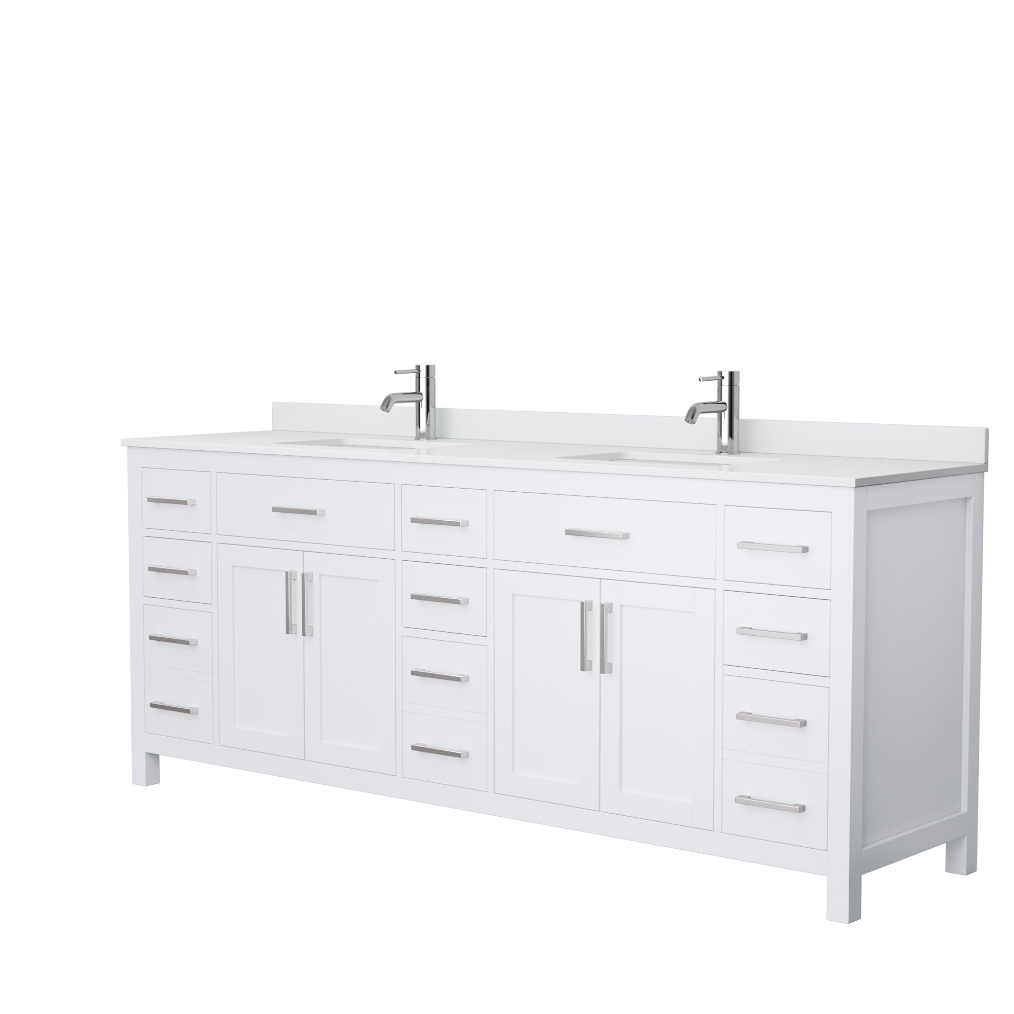 Wyndham Collection Beckett 84 Double Bathroom Vanity Set