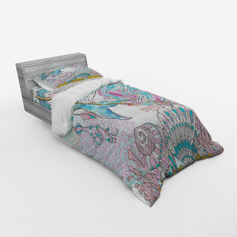 East Urban Home Cartoon Mermaid In Sea Sirens Of Greek Myth Female