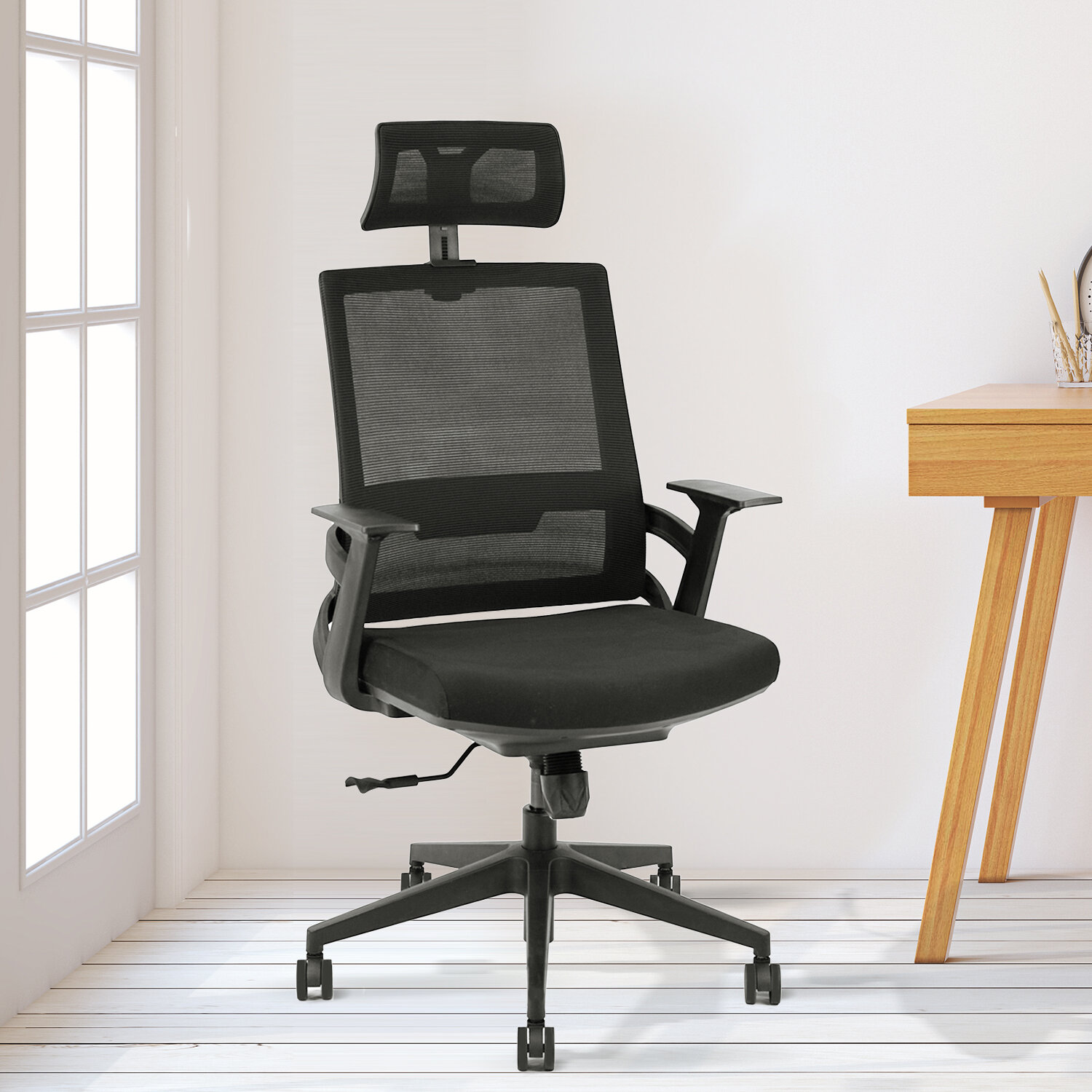 Office Chair Ergonomic Mesh Computer Chair with Adjustable Headrest Lumbar Su... 