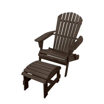 Rosecliff Heights Hammitt Solid Wood Folding Adirondack Chair With Ottoman Wayfair