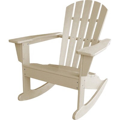 Palm Coast Plastic Rocking Adirondack Chair Polywood Finish Sand