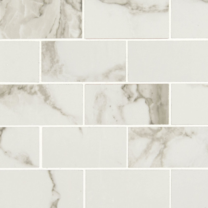Msi Pietra 2 X 4 Porcelain Mosaic Tile In Statuario Reviews Pietra 2 X 4 Porcelain Mosaic Tile In Statuario
