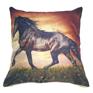 Black Horse Throw Pillow