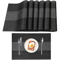 Placemats Iron Tree Tablemats for Dinner Table， Table Mats Cotton and Linen Washable 12x18x6pc