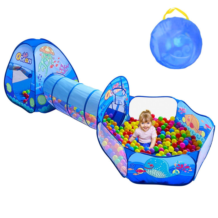 5 in 1 Kids Ball Pit Play Tent Crawl Tunnel Kids Indoor Outdoor Pop Up Playhouse