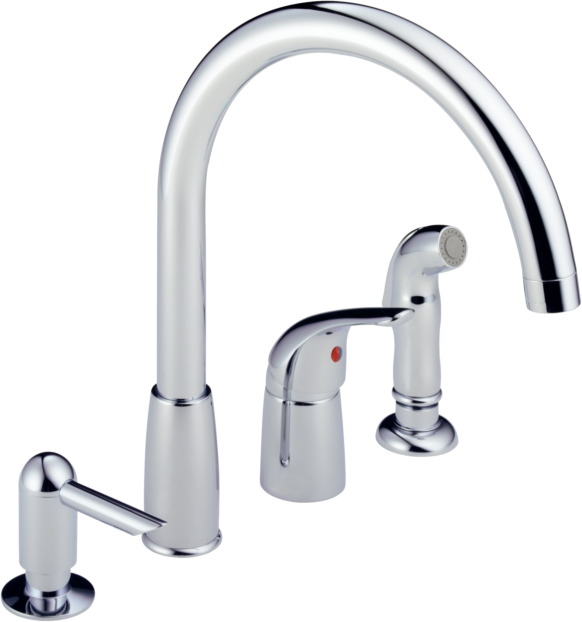 Peerless Faucets Single Handle Kitchen Faucet With Soap Dispenser