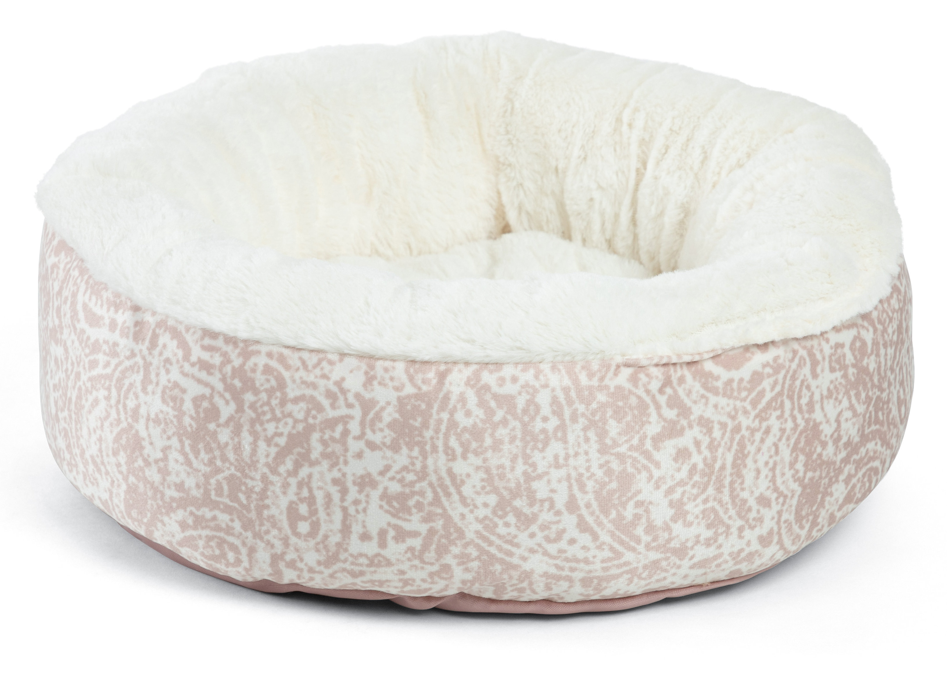 Best Friends By Sheri Ayla Round Bumper Blush Cat Cuddler Dog Bed