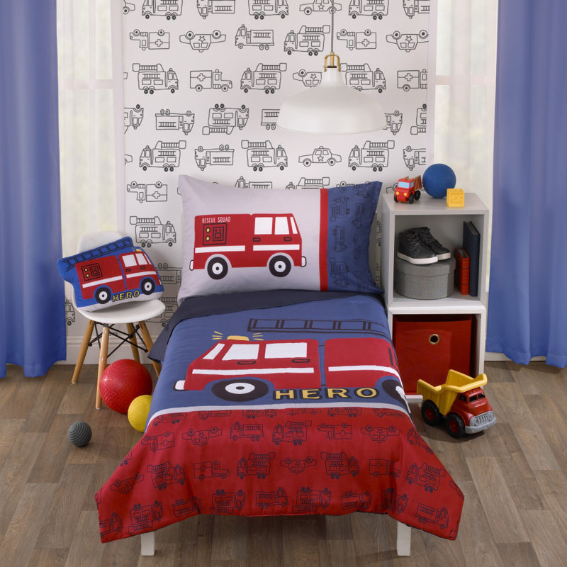 Red Red Sesame Street Best Friends Blue Fitted Bottom Sheet Blue Green Yellow 4Piece Toddler Bed Set Comforter Yellow Reversible Pillowcase Flat Top Sheet