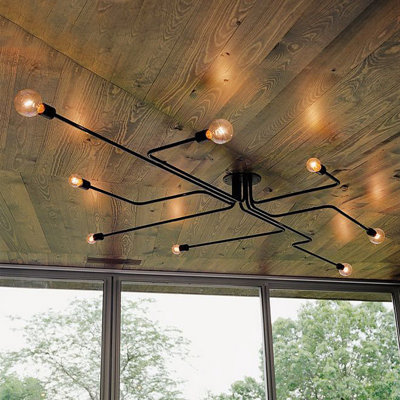 Industrial Semi Flush Mount Ceiling Light Fixture Steampunk Chandelier