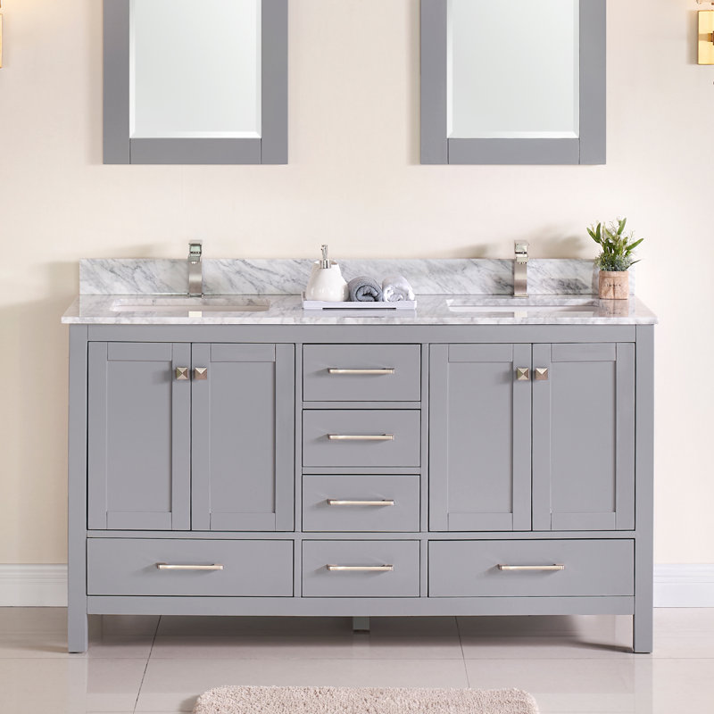 Charlton Home® Exquisite Home 60" Double Bathroom Vanity Set & Reviews