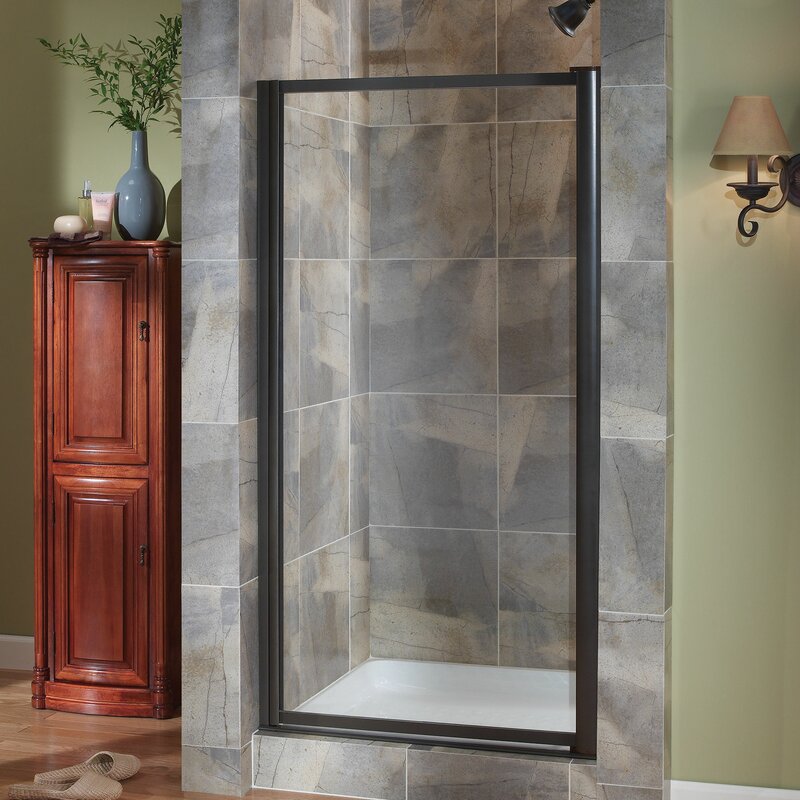 Vista Pivot Ii Framed Pivot Shower Door 65 1 2 H X 42 48 W With 1 8 Thick Pebbled Glass 1500d 48s Sterling