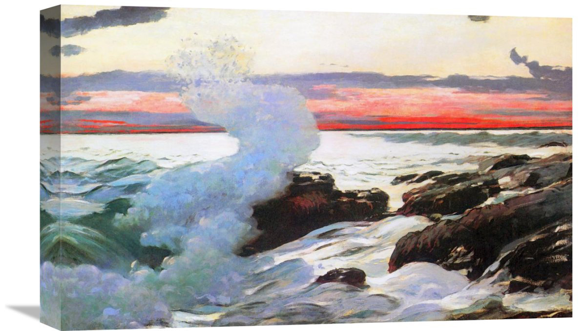 CRASHING OCEAN WAVE BEACH SEASCAPE PAINTING WINSLOW HOMER ART REAL CANVAS PRINT