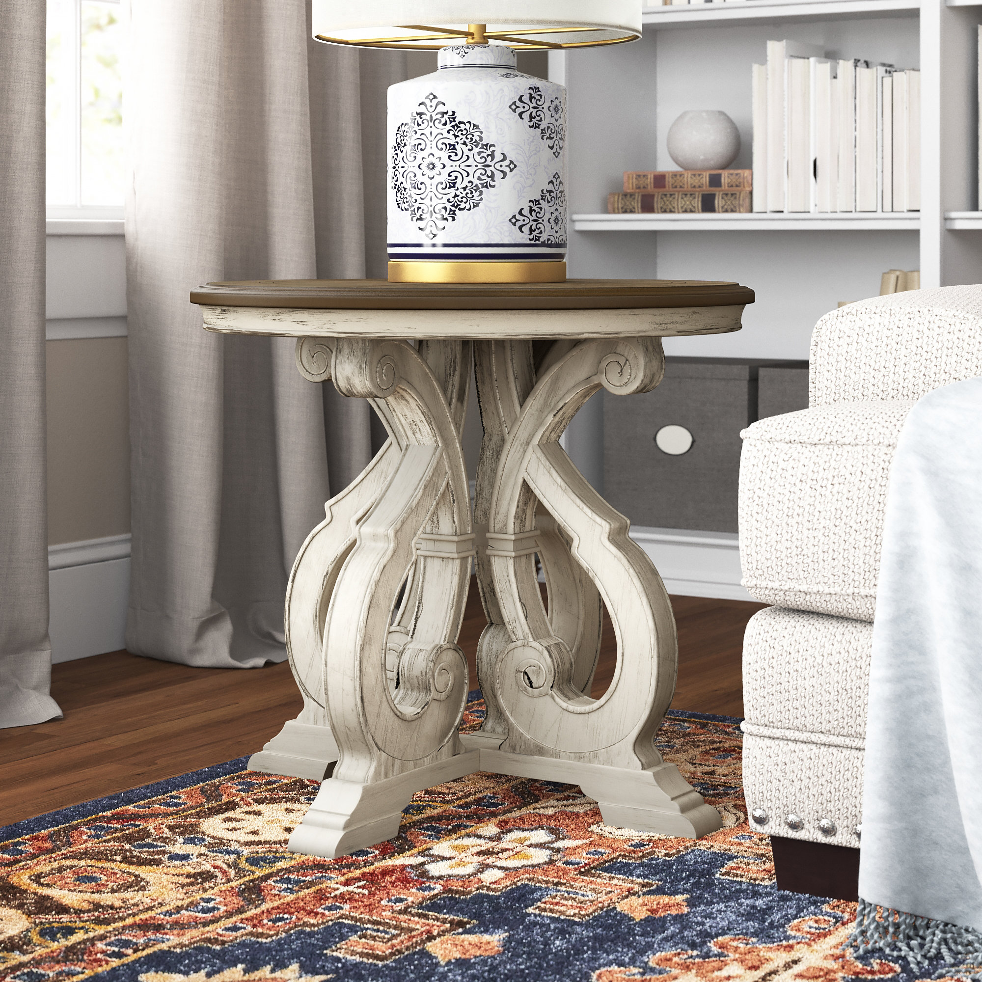 Laurel Foundry Modern Farmhouse Kallas 25'' Tall Pedestal End Table