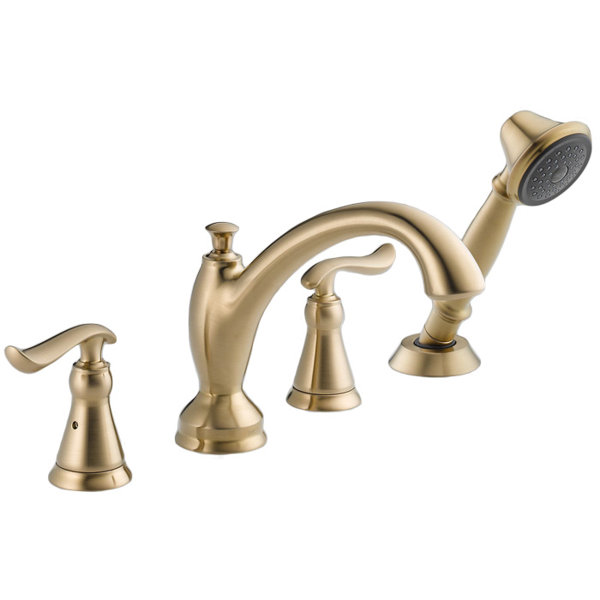 Delta Linden Double Handle Deck Mounted Roman Tub Faucet ...