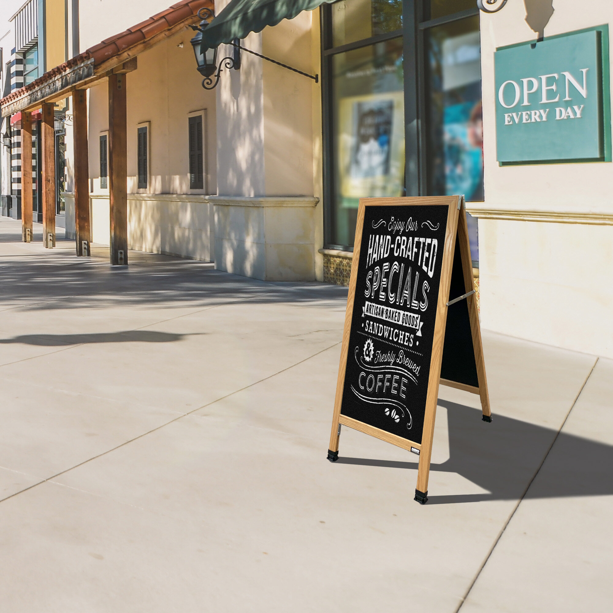 Wood Heavy-Duty Sidewalk Chalkboard Easel/Free Standing Store Sandwich Board New 