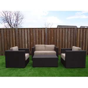 4-Sitzer Sofa-Set Landry aus Rattan mit Polster ..