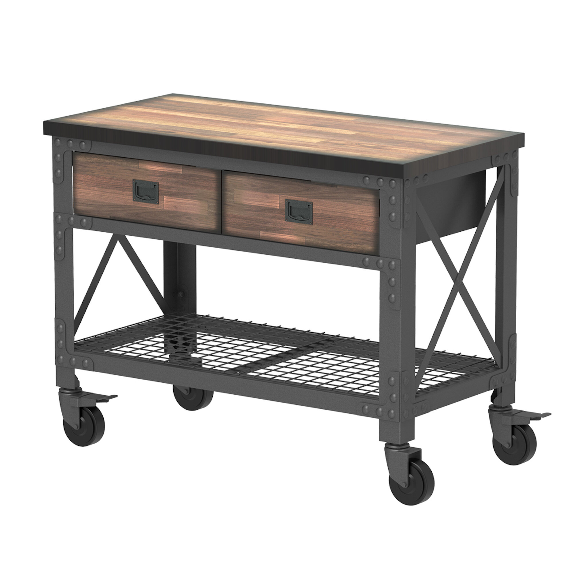 industrial workbench on wheels