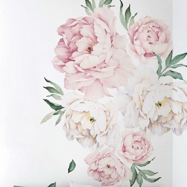 Simpleshapes Peony Flowers Wall Decal Reviews Wayfair
