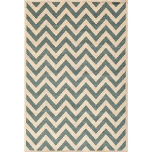 Darcy Bone/Blue Indoor/Outdoor Area Rug