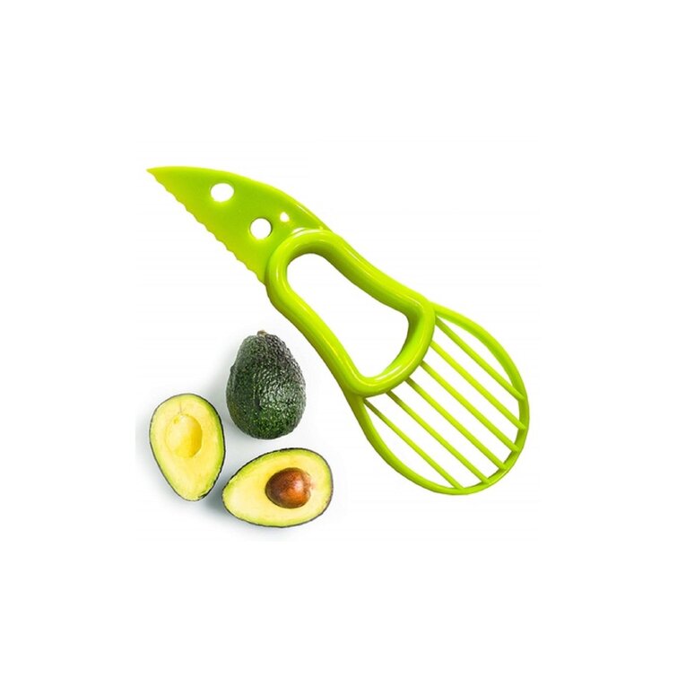 3 in 1 Avocado Slicer Cutter Peeler Splits Fruits Pits Scoop Kitchen Tools Green 