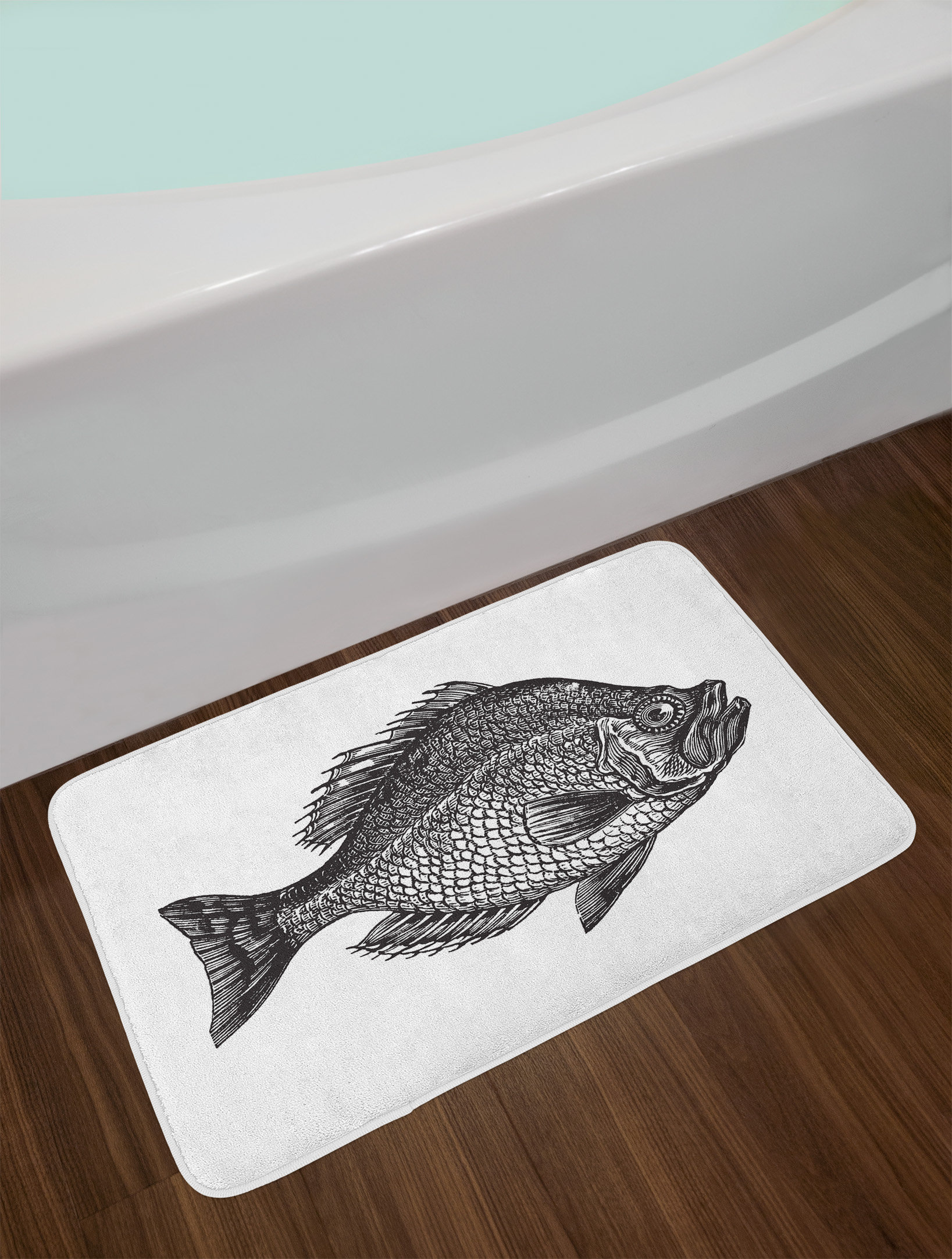 East Urban Home Ambesonne Fish Bath Mat By Vintage Design Rock