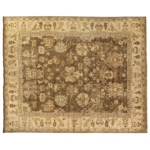 Oushak Hand-Knotted Wool Gray/Ivory Area Rug