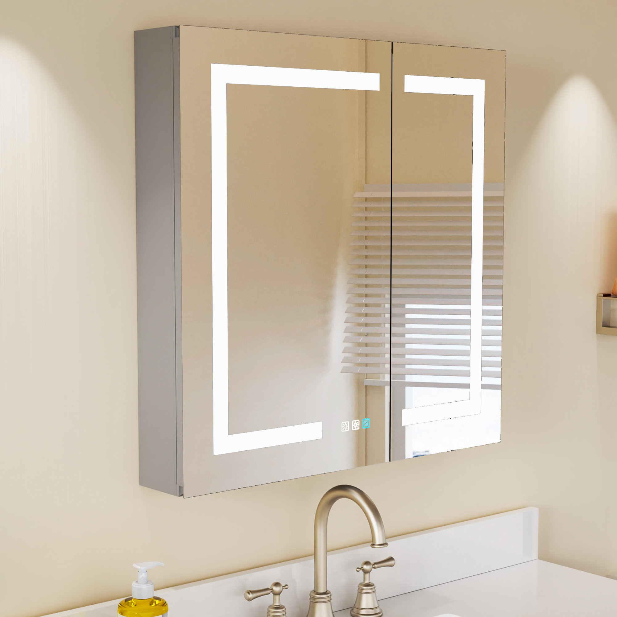 Wrought Studio Bunkley Recessed or Surface Mount Frameless 2 Doors Medicine with 2