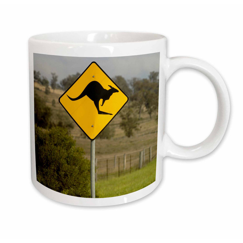 East Urban Home Beware Of Kangaroos Crossing Sign Australia Coffee Mug Wayfair