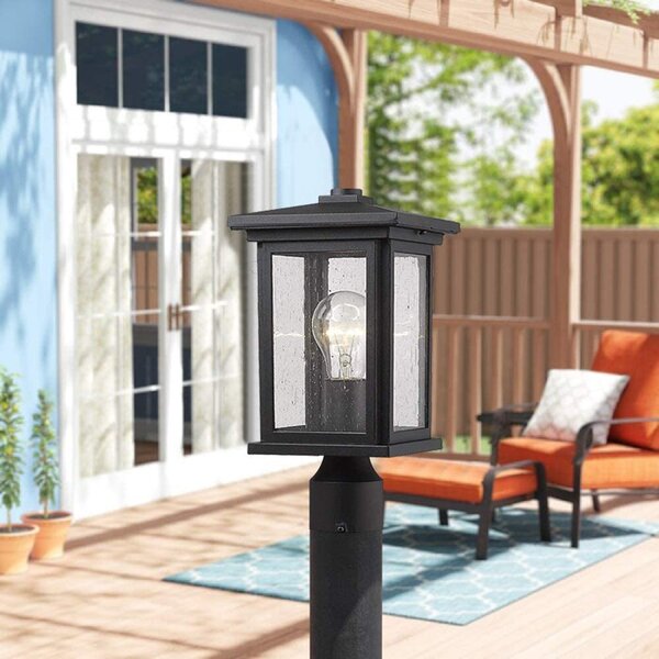 Retro White Glass Square Metal Lantern Outdoor Pillar Mounted Lights Gate Post 