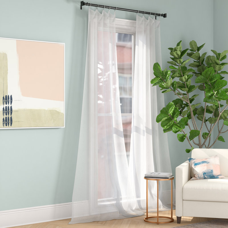 Foundstone Patterned Synthetic Sheer Rod Pocket Single Curtains